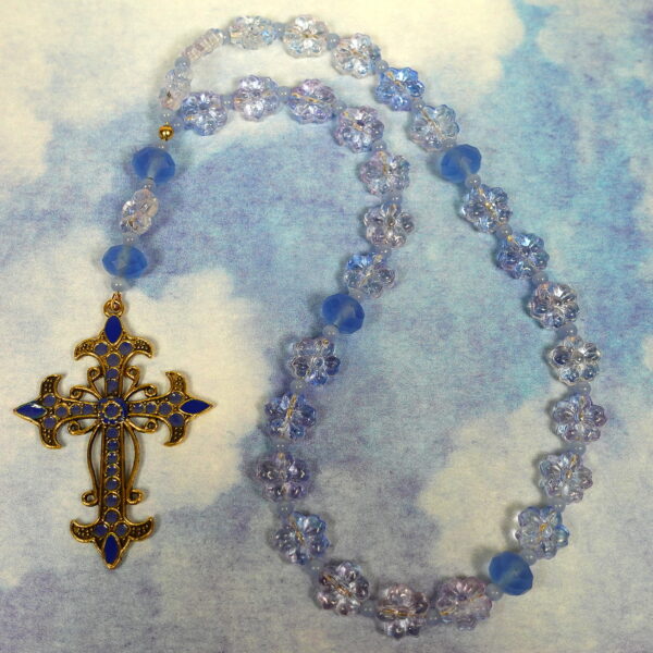 Baby Blue Daisies Prayer Beads