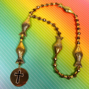 Golden Fish Prayer Bead Necklace