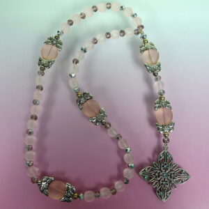Pink Butterflies Prayer Bead Necklace