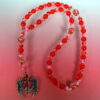 Speckled Red Winged Cross Prayer Necklace