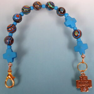 Aqua Stripe Chaplet Bracelet