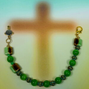Green Brown Blocks Chaplet Bracelet