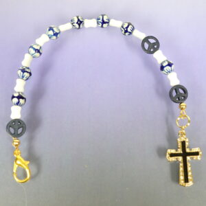 Navy Blue Flowers Chaplet Bracelet