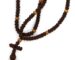Orthodox prayer rope with 100 knots, wooden divider beads, cross, and tassel