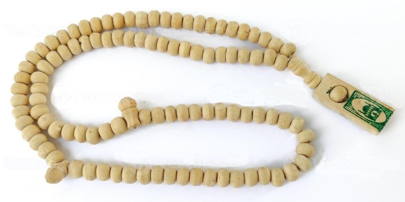 Islamic tasbih prayer beads with markers used for dhikr and repeated remembrance of God