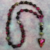 Glittery Purple Heart Protestant prayer beads with purple crackle glass beads, butterfly spacers, and iridescent heart pendant
