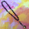 Glittery Purple Heart Protestant prayer beads with purple crackle glass beads, butterfly spacers, and iridescent heart pendant