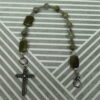Labradorite Protestant chaplet bracelet with Labradorite beads and double-sided embossed pewter cross