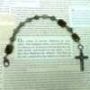 Labradorite Protestant chaplet bracelet with Labradorite beads and double-sided embossed pewter cross
