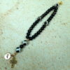 Black Island Agate Protestant Prayer Bead Bracelet with island agate Cruciform beads, black glass Week beads, filigreed cross, and Hope pendant