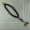 Black Island Agate Protestant Prayer Bead Bracelet with island agate Cruciform beads, black glass Week beads, filigreed cross, and Hope pendant
