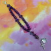 Possibly Purple Protestant Prayer Bead Bracelet with color-shifting Swiss cross Cruciform beads, rhinestoned cross, and With God All Things Are Possible pendant