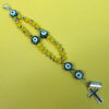 Protected Yellow Evil Eye Protestant Prayer Bead Bracelet with lampworked Evil Eye beads, rhinestoned cross, and PROTECTED pendant