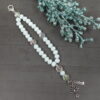 White Believe Protestant Prayer Bead Bracelet with iridescent Cruciform beads, white glass Week beads, filigreed cross, and Believe pendant
