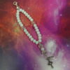 White Believe Protestant Prayer Bead Bracelet with iridescent Cruciform beads, white glass Week beads, filigreed cross, and Believe pendant